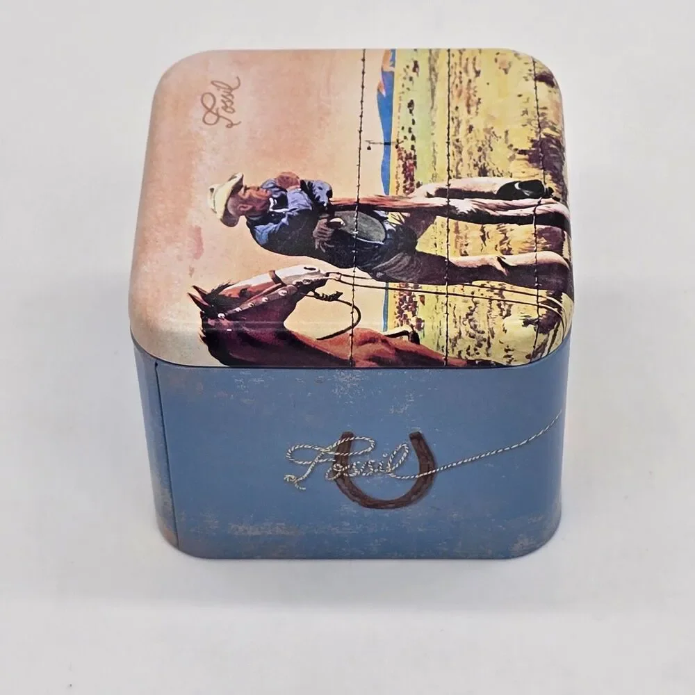 2011 Fossil Watch Box ONLY Western Cowboy Ranch Theme - Picture 2 of 6